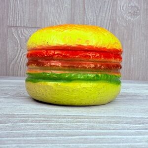 Vintage Hamburger Coin Bank plastic / rubber cheeseburger decoration piggy bank
